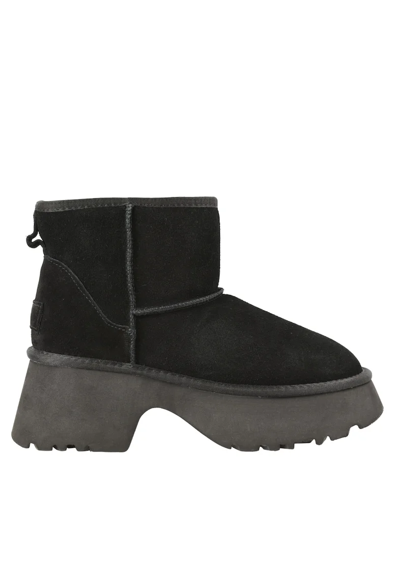 Ghete sport, dama,  D113-7, negru, piele intoarsa, Negru
