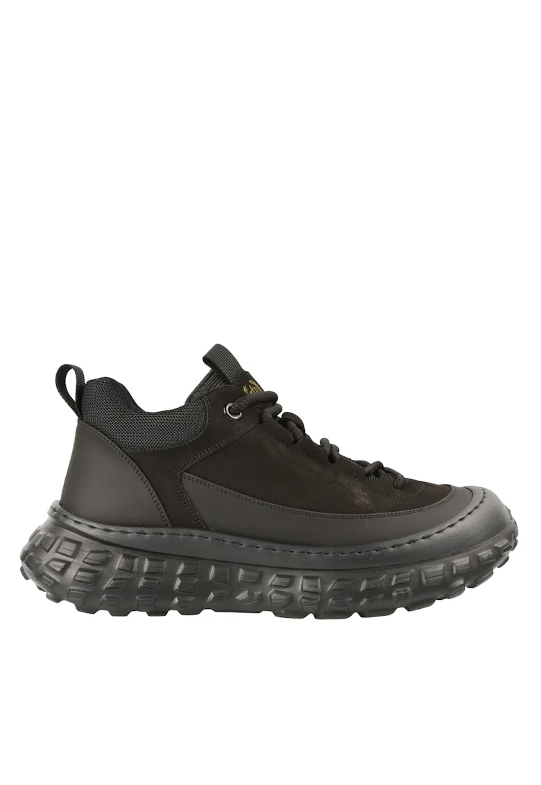 Ghete sport, barbati,  6025 negru, piele naturala Negru, Piele naturala, Negru