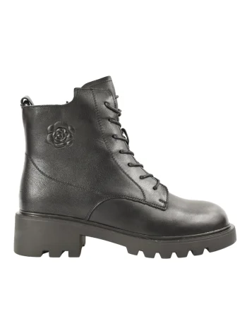 Ghete casual, dama,  5780 negru, piele naturala, cu toc Negru, Piele naturala, Negru