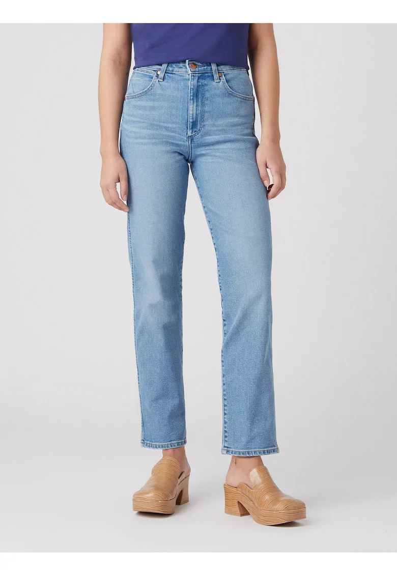 Jeans cu croiala dreapta din amestec de bumbac organic,