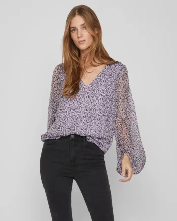 Bluza vaporoasa cu decolteu in V Falia