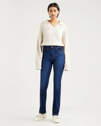 Blugi drepti cu talie inalta ®724,