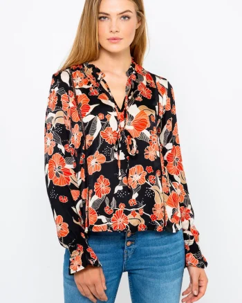 Bluza tunica cu motiv floral,