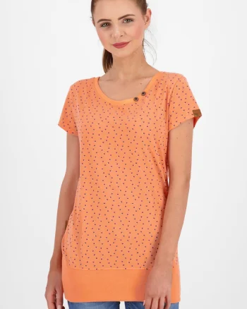 Tricou din amestec de bumbac cu model cu buline discrete,