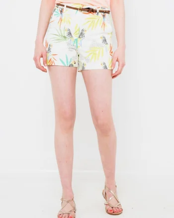 Pantaloni scurti cu model tropical,