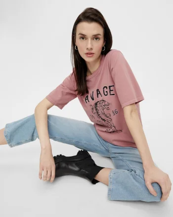 Tricou din bumbac cu model grafic pe piept