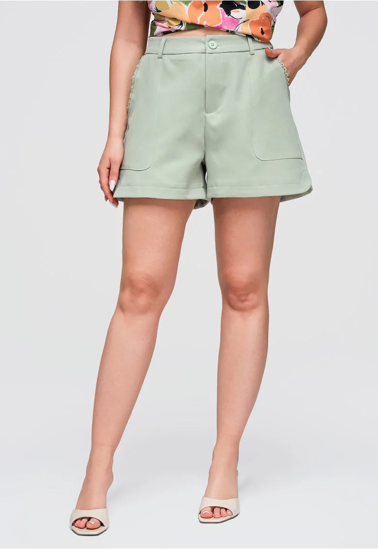 Pantaloni scurti dama relaxati cu talie elastica si buzunare laterale OW-ST-E0009