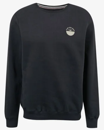 Pulover din amestec de bumbac organic cu imprimeu logo pe spate