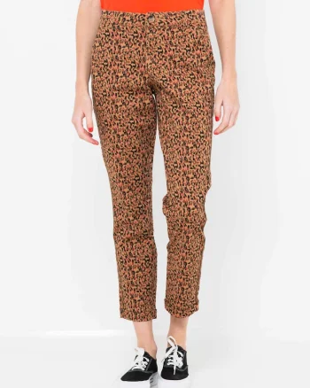 Pantaloni crop cu model