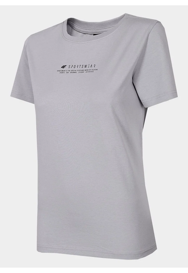 Tricou dama  bumbac, gri deschis,