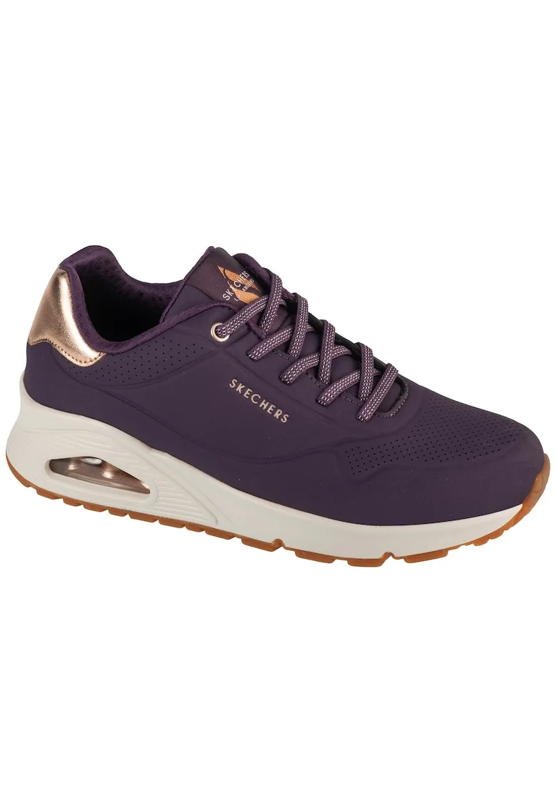 Pantofi sport de piele ecologica Uno Shimmer Away, Violet
