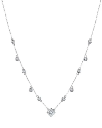 Lantisor argint 925, JW1764, model elegant, placat cu rodiu