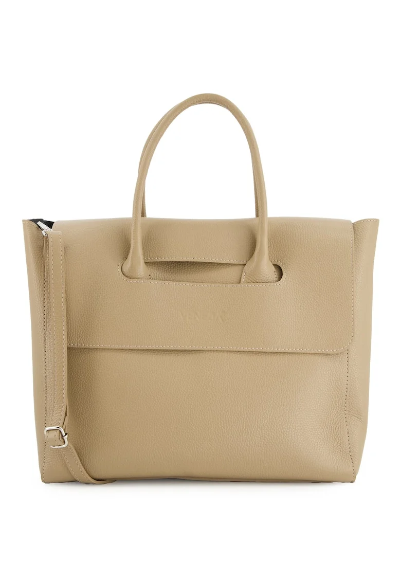 Geanta shopper maro  piele naturala, 29x35x12cm, curea detasabila 113cm
