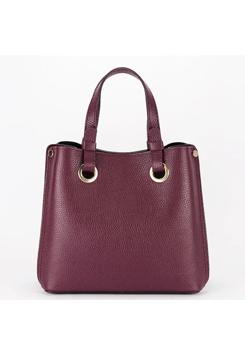 Geanta din piele naturala office/casual B-8916 129, Visiniu, 23x25x12