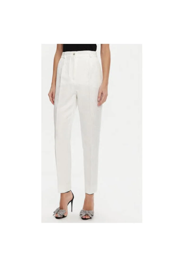 Pantaloni Dama,  305315496, Bumbac, Viscoza, Alb, Alb