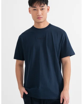 Tricou de bumbac cu logo brodat, Albastru ultramarin