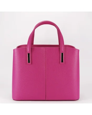 Geanta mare din piele naturala 8922, Fucsia, 25x32x14