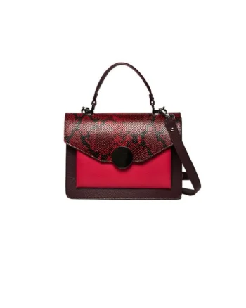 Geanta dama piele,  Ema, rosu, 27x11x20 cm