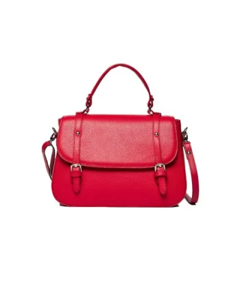 Geanta dama piele,  Elena, fuxia, 30x10x22 cm