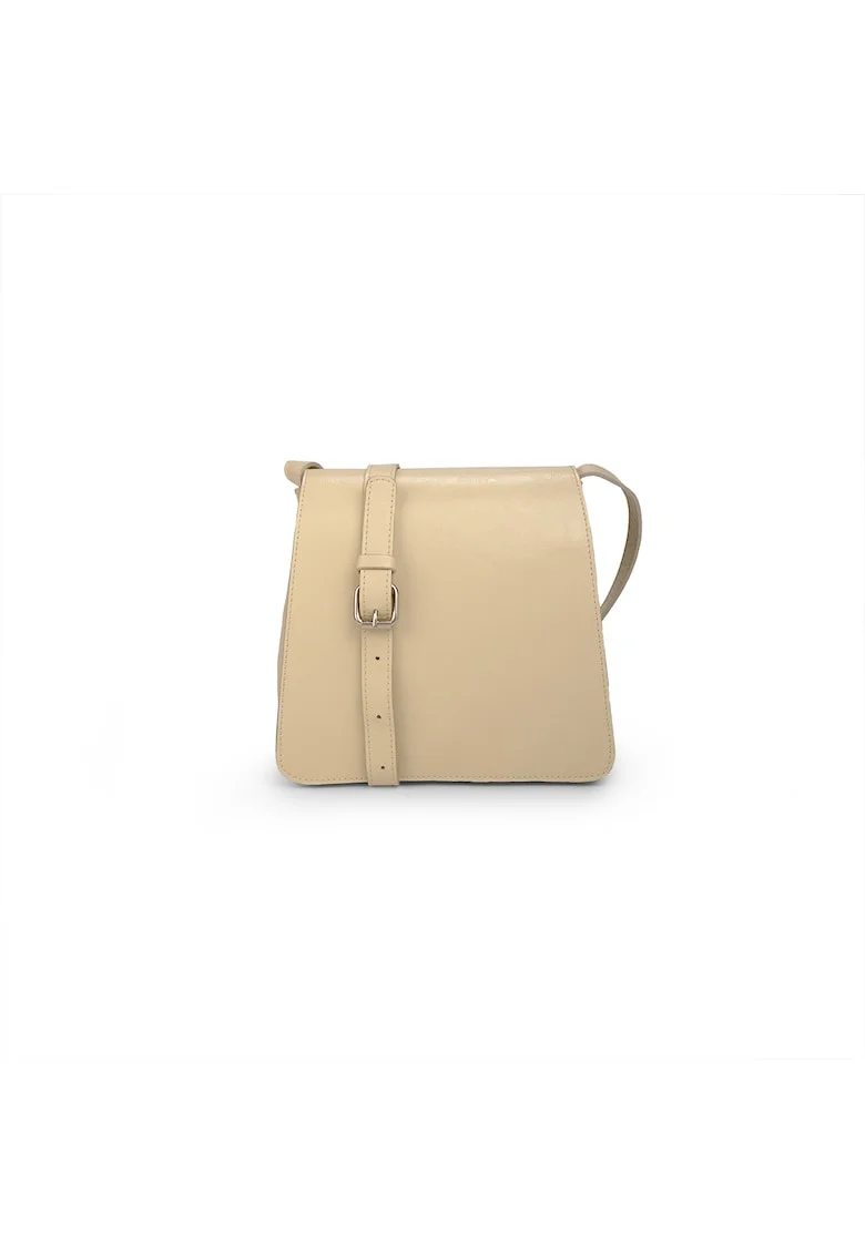 Geanta dama piele,  Cristal mic, bej, 23 x 8 x 22 cm