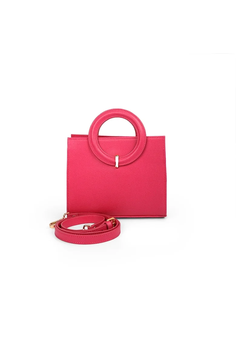 Geanta dama piele,  Olivia, fuxia, 22 x 10 x 17 cm