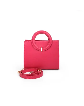 Geanta dama piele,  Olivia, fuxia, 22 x 10 x 17 cm