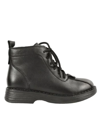 Ghete casual, dama,  3760 negru, piele naturala, Negru