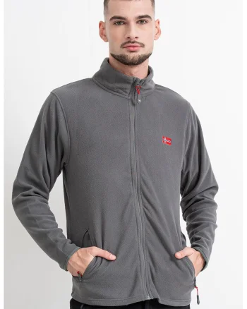 Bluza de trening slim fit cu fermoar Ulysse, Gri antracit