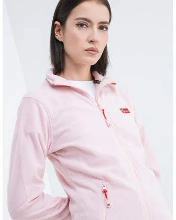 Bluza de trening slim fit cu fermnoar Ulyssia, Roz pal