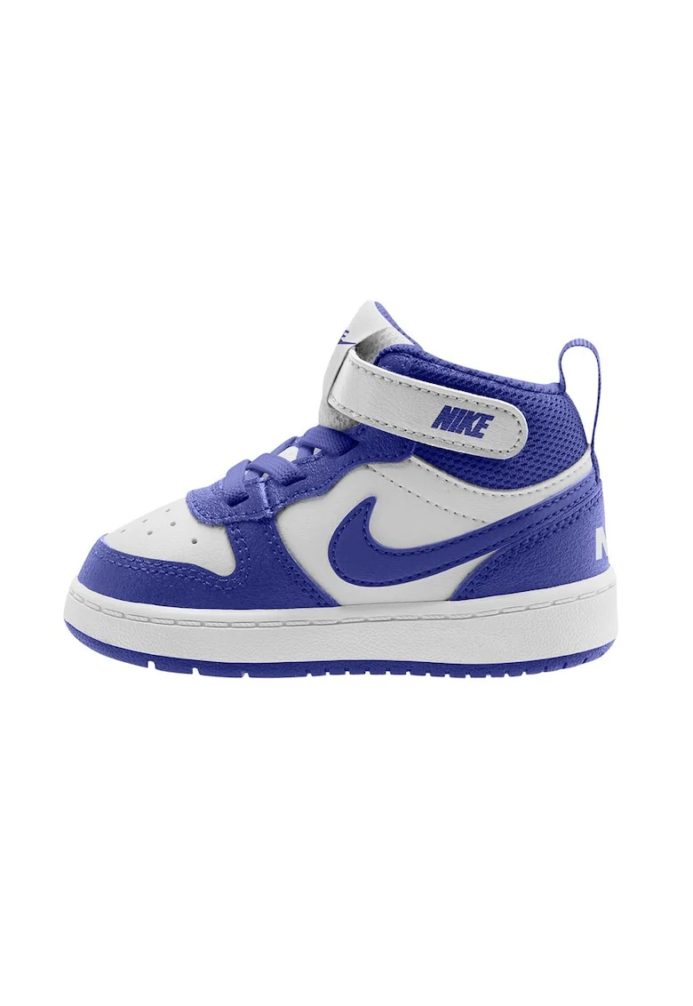 Pantofi sport cu garnituri din piele Court Borough, Albastru royal/Alb optic