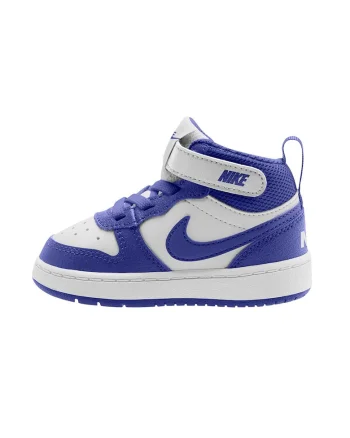 Pantofi sport cu garnituri din piele Court Borough, Albastru royal/Alb optic