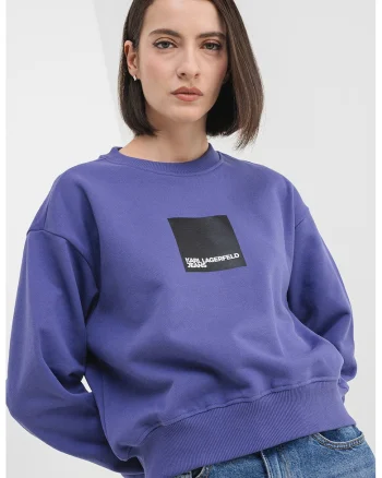 Bluza de trening de bumbac organic cu logo, Violet