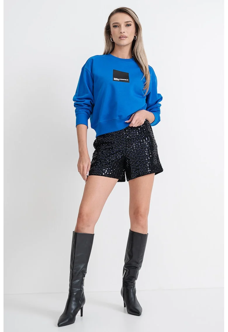 Bluza de trening de bumbac organic cu logo, Albastru royal