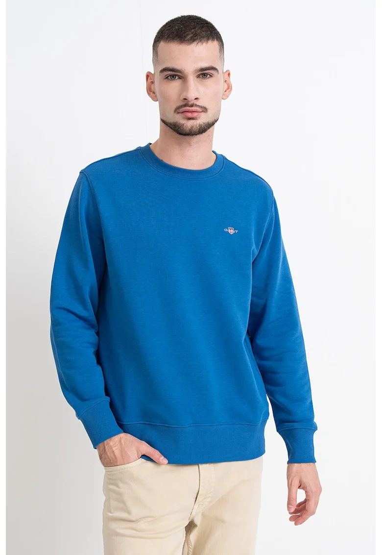 Bluza de trening cu decolteu la baza gatului Shield, Albastru azur