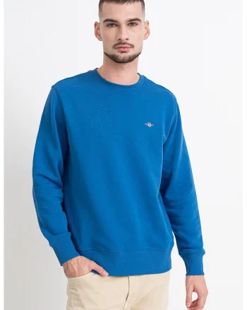 Bluza de trening cu decolteu la baza gatului Shield, Albastru azur