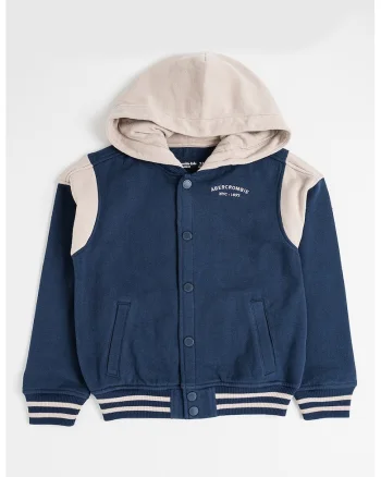 Jacheta varsity cu gluga, Maro nisip/Bleumarin