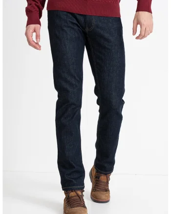 Blugi regular-fit cu talie medie, Albastru inchis
