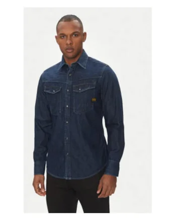 Camasi barbati, G STAR RAW, denim, bleumarin,