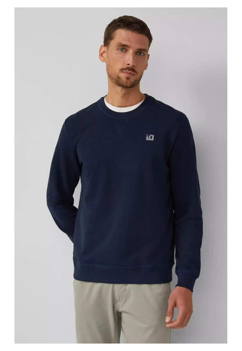 Bluza de trening regular-fit cu aplicatie logo, Bleumarin inchis
