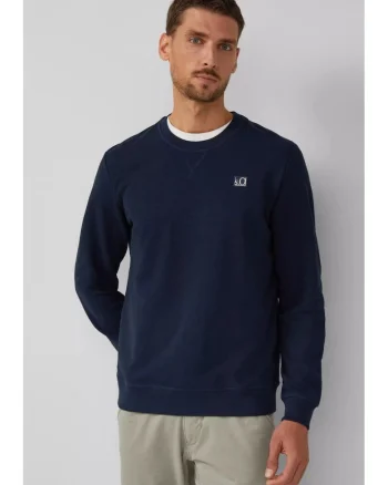 Bluza de trening regular-fit cu aplicatie logo, Bleumarin inchis