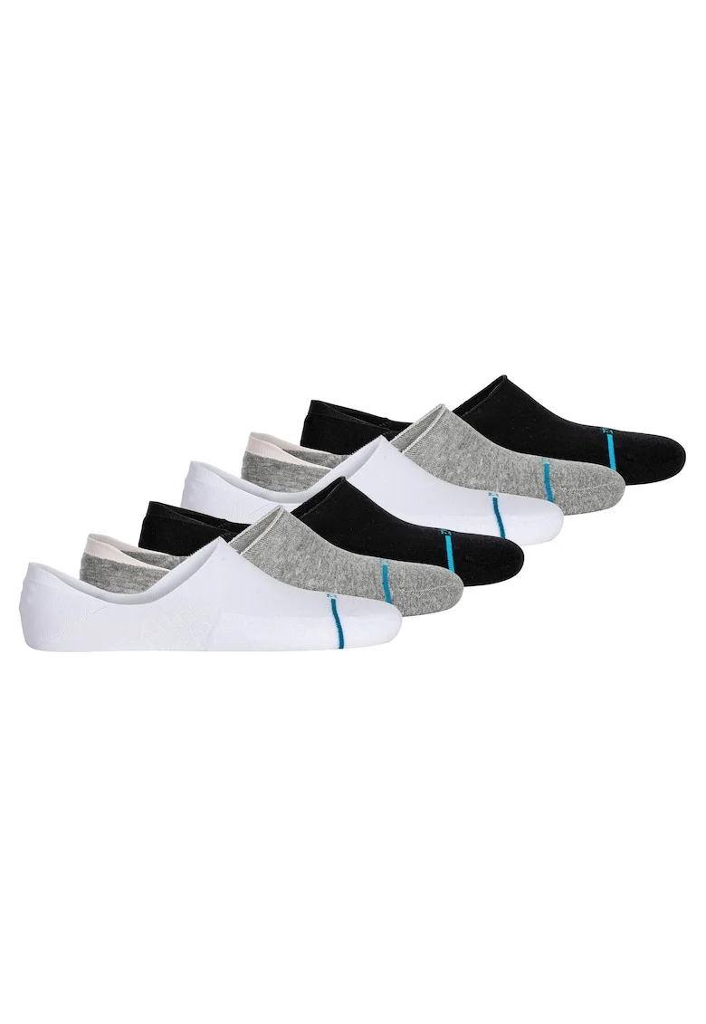 Set de sosete unisex foarte scurte - 6 perechi, Alb/Negru/Gri