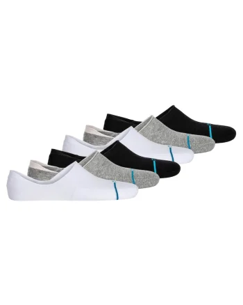 Set de sosete unisex foarte scurte - 6 perechi, Alb/Negru/Gri
