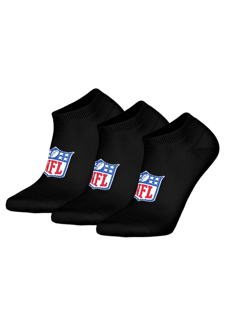 Set de sosete pana la glezna, unisex, cu logo - 3 perechi, Negru