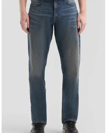 Blugi regular fit cu 5 buzunare, Albastru prafuit