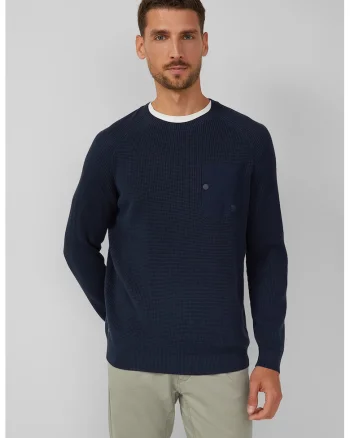 Pulover cu decolteu la baza gatului si maneci raglan, Albastru ultramarin