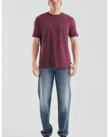 Tricou uni cu decolteu la baza gatului, Violet tyrian