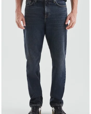 Blugi regular fit cu talie medie, Bleumarin
