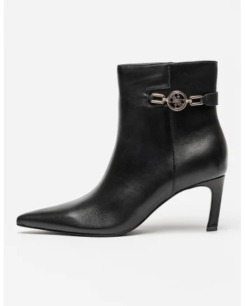 Botine de piele cu varf ascutit Paislie, Negru