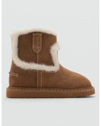 Ghete din piele intoarsa, Caramel/Crem