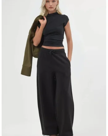 Pantaloni de trening,  jogger, elastic, negru, bumbac/poliester
